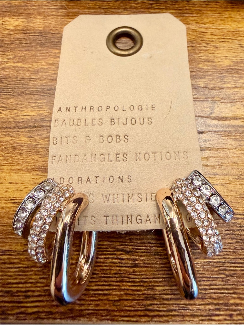Anthropologie Gold and Silver Crystal Spiral Ear Cuffs - Picture 3 of 6